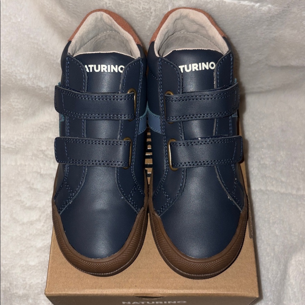 NWT Naturino Singery High Top Sneaker in Navy-Celeste-Copper - Picture 9 of 15
